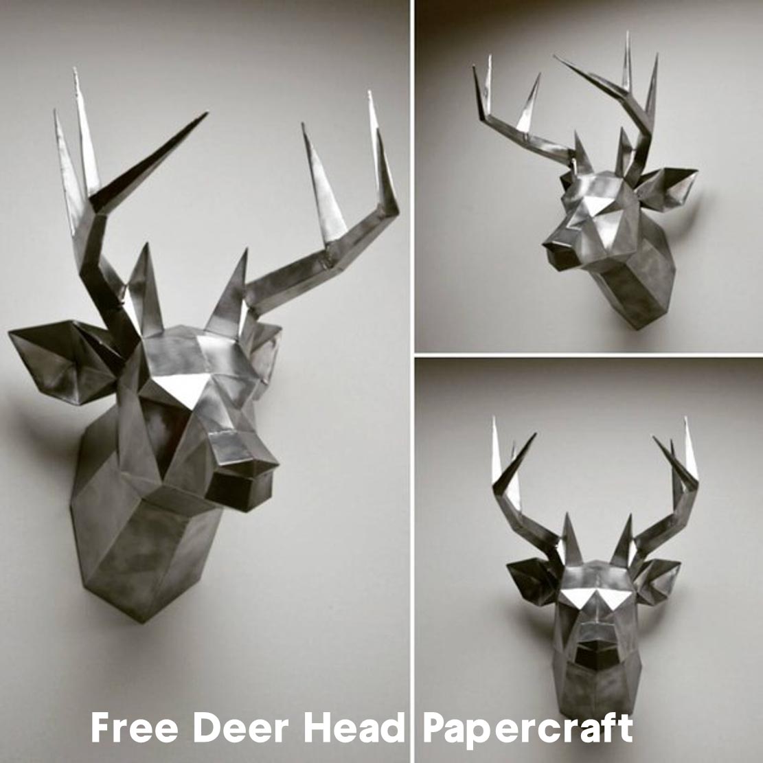 free deer head papercraft | free download